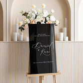 Black Acrylic Wedding Welcome Sign